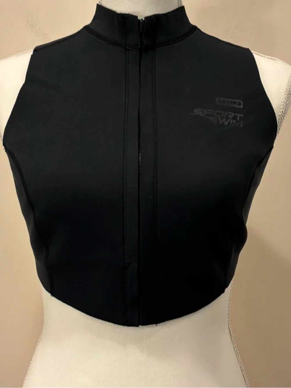 SKIMS Sport Swim Front zipper closure Onyx